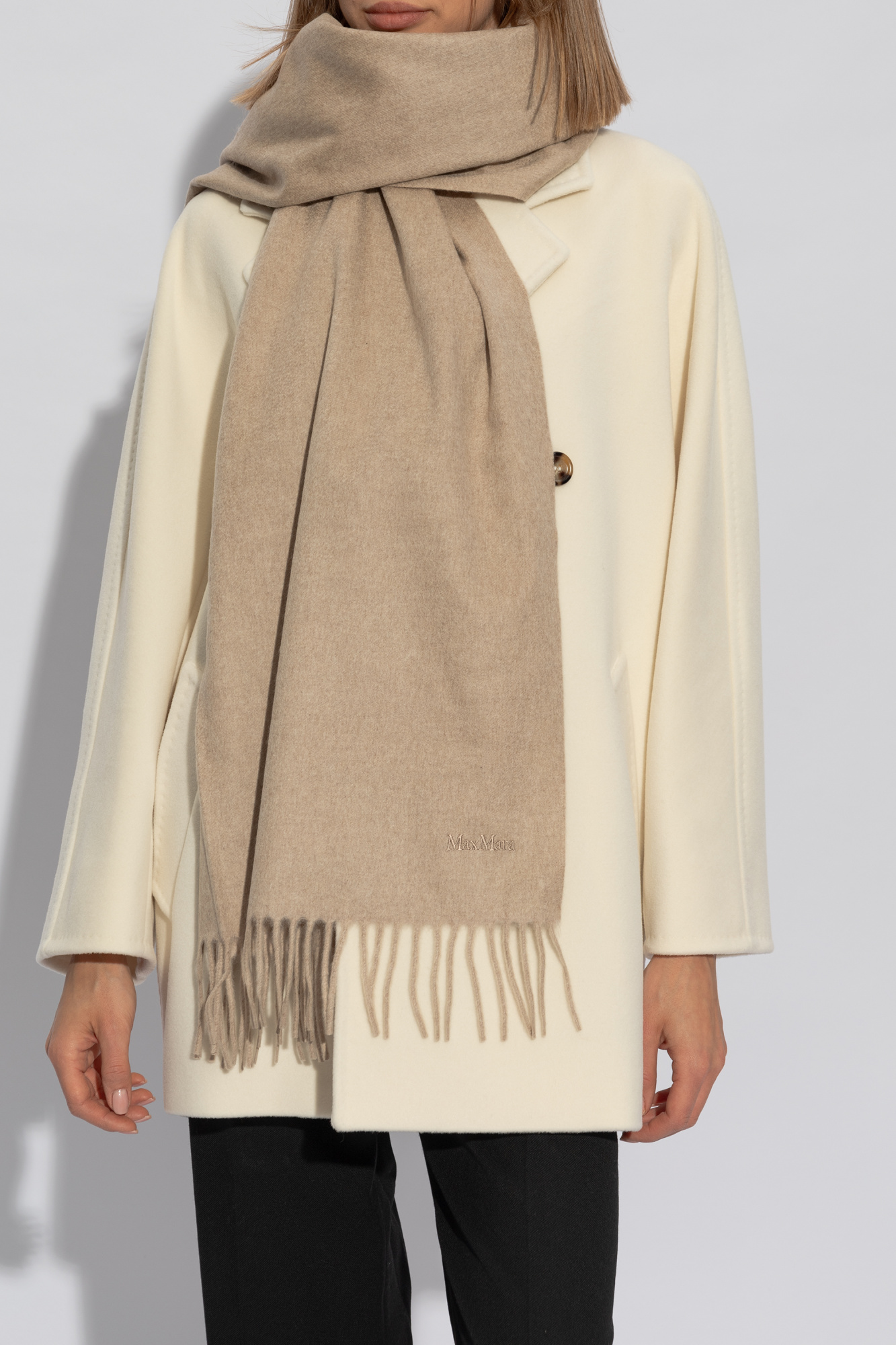 【関税&送料込】Max Mara Biscuit Cashmere Baci Scarf Baci accessories | Max Mara